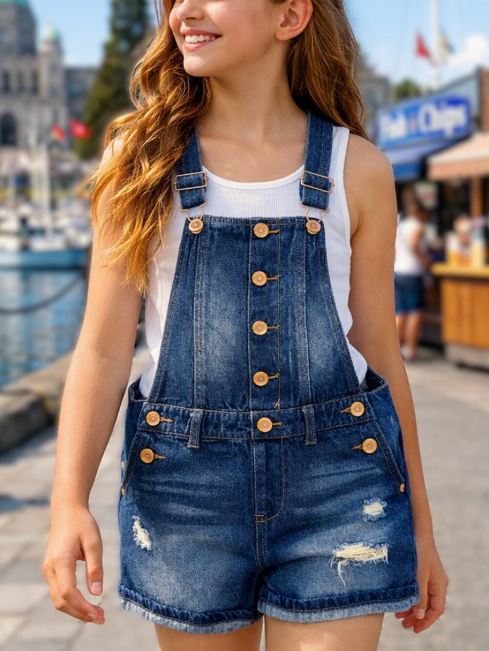 Cute GUESS Denim Shortalls – Size 12 💙